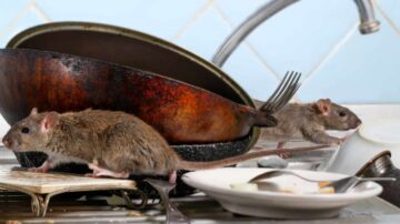 Rato no cano da pia da cozinha